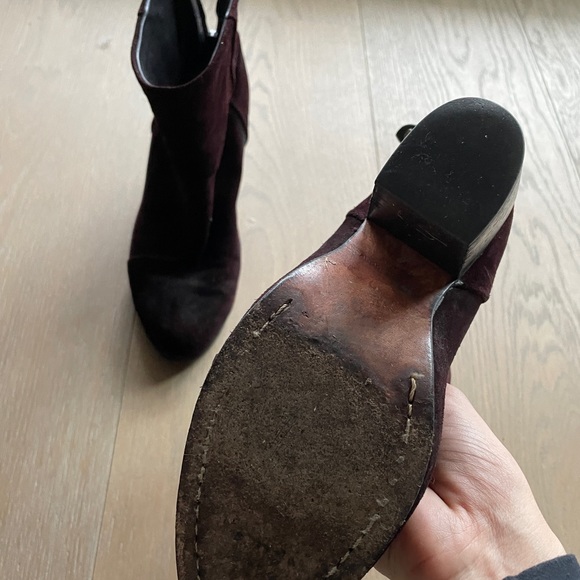 Rag and Bone Maroon Ankle Boots - Picture 3 of 5